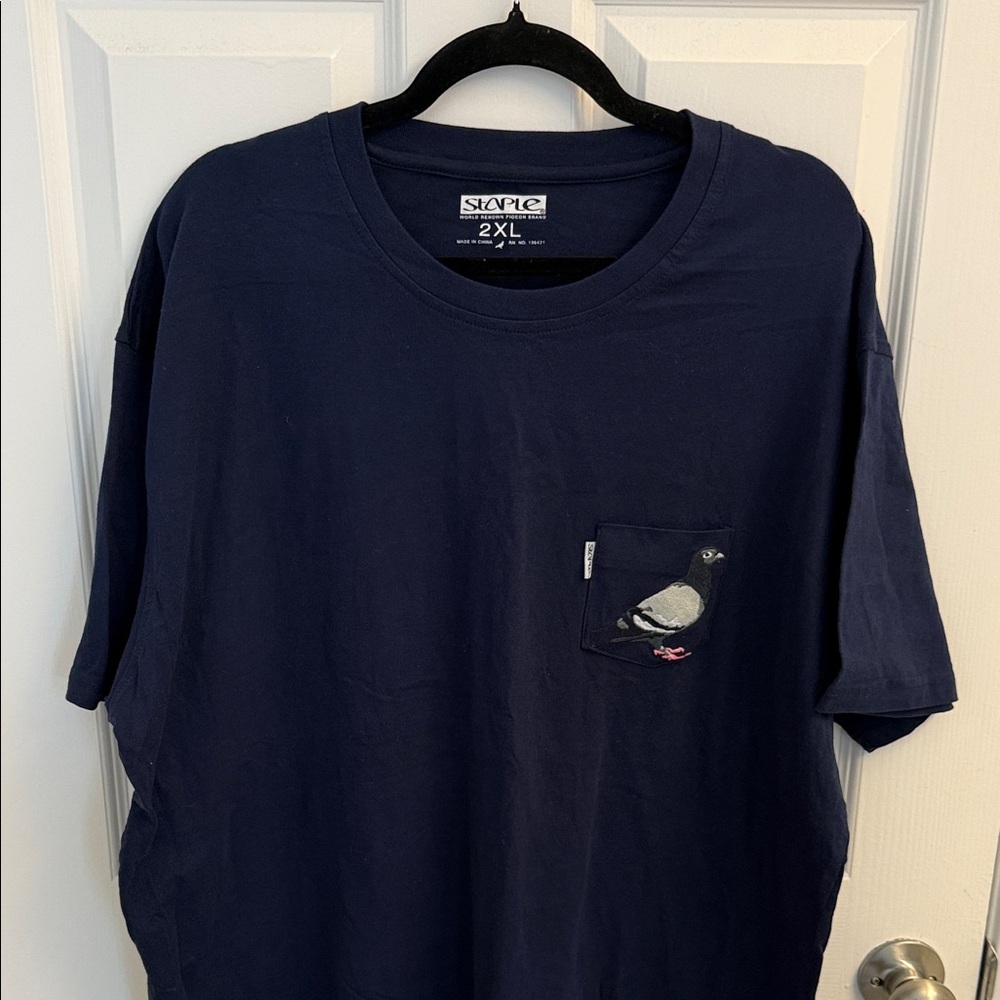 Staple Men's Dark Blue Tee with Pigeon Pocket